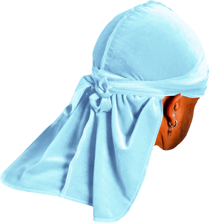 Premium Baby Blue Velvet Durag