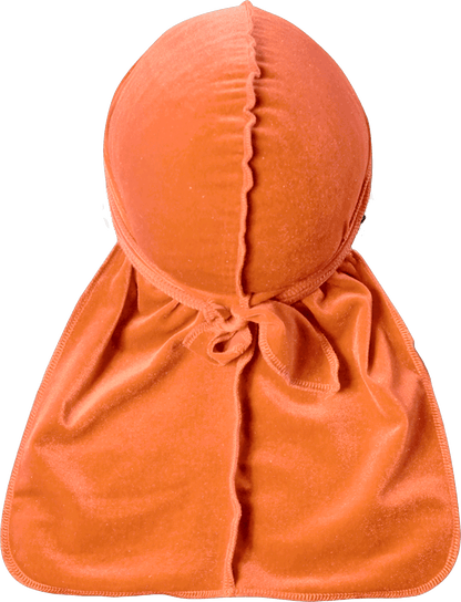 Premium Peach Orange Velvet Durag