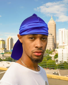JagRags Stretchy Persian Blue and Silk Durag for Men