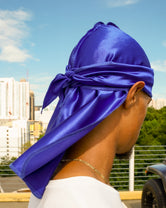 JagRags Stretchy Persian Blue and Silk Durag for Men