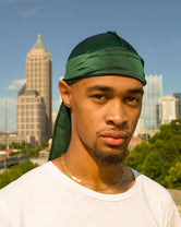 JagRags Stretchy Forest Green and Silk Durag for Men