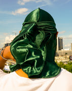 JagRags Stretchy Forest Green and Silk Durag for Men