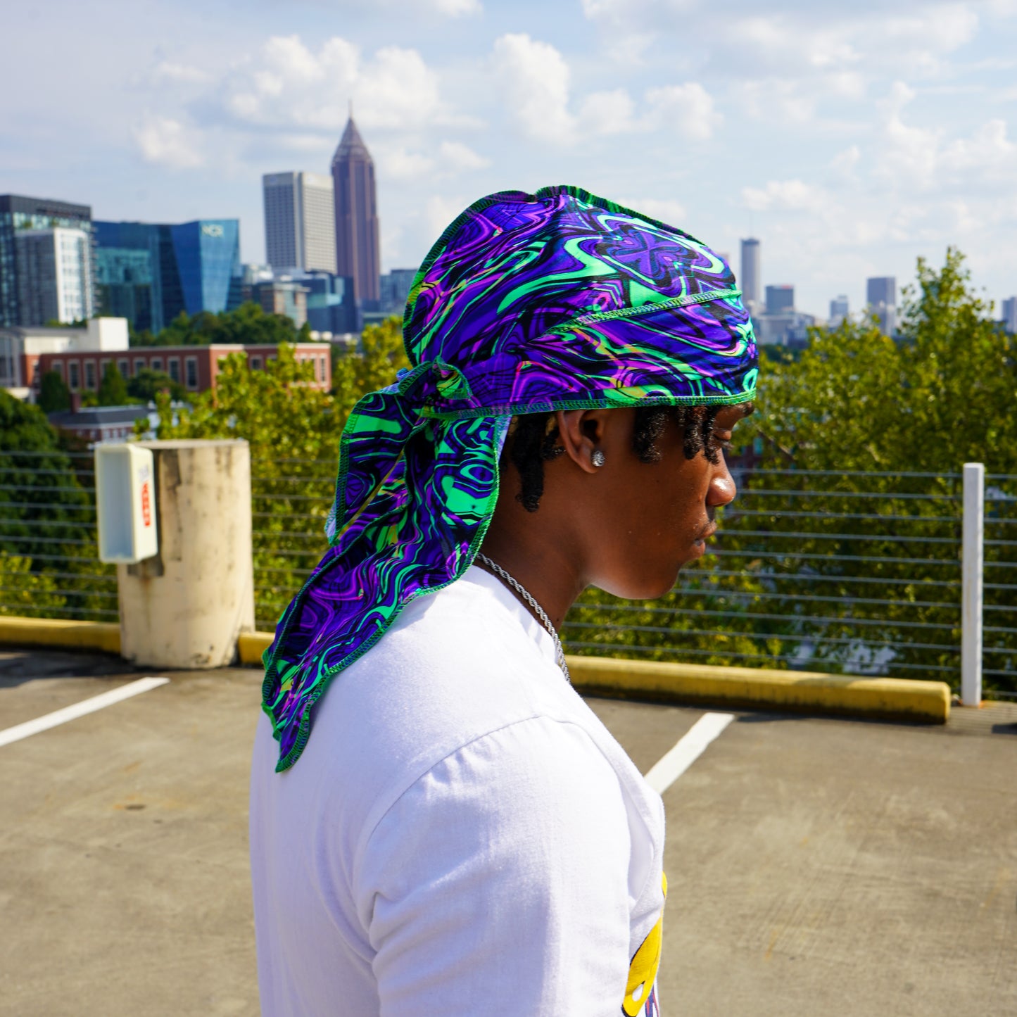 Elite Pattern Purple & Green Illusions Durag