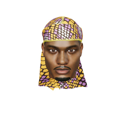 “Reptile Yellow & Purple ( Mamba )” Satin Silky Durag