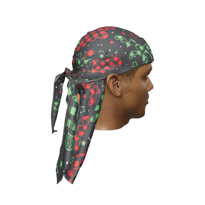 “Christmas Time Black”  Satin Silky Durag