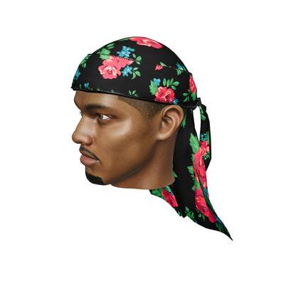 “Red Retro Roses” Satin Silky Durag