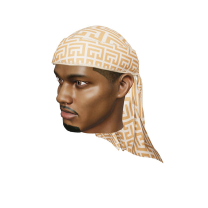 “Maze Sand” Satin Silky Durag