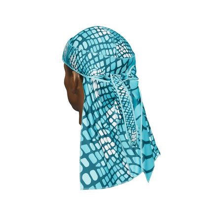 “Reptile Diamond Blue” Satin Silky Durag