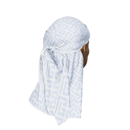“Maze Light Blue” Satin Silky Durag