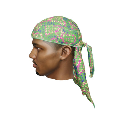 “Digital Chameleon Lime” Satin Silky Durag