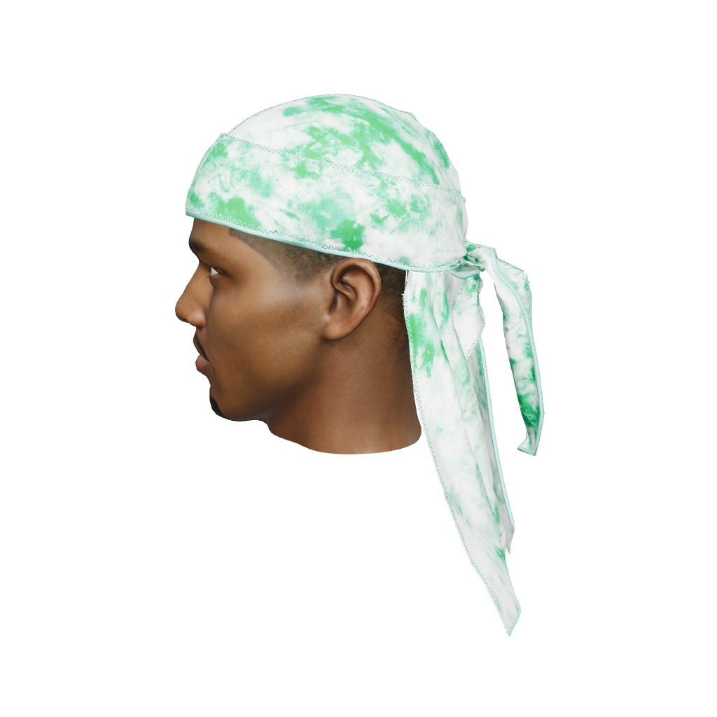 “Tye Dye Green” Ultra Wave Super Satin Silky Durag