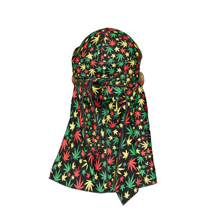 “Cannabis Rasta” Satin Silky Durag