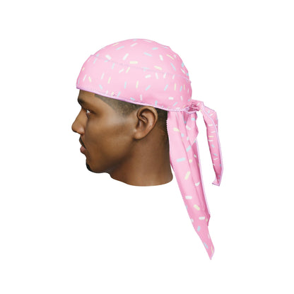 “Ice Cream Sprinkle Dark Pink” Satin Silky Durag