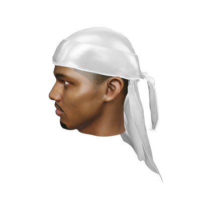 JagRags Ultra Wave White and Super Satin Silky Durag for Men