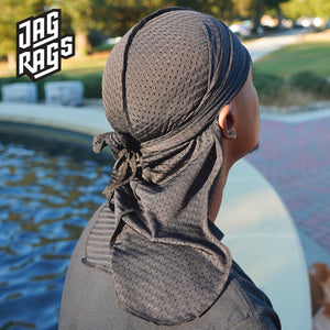 Full view of model wearing athletic durag