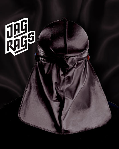 JagRags Stretchy Gun Metal and Silk Durag for Men