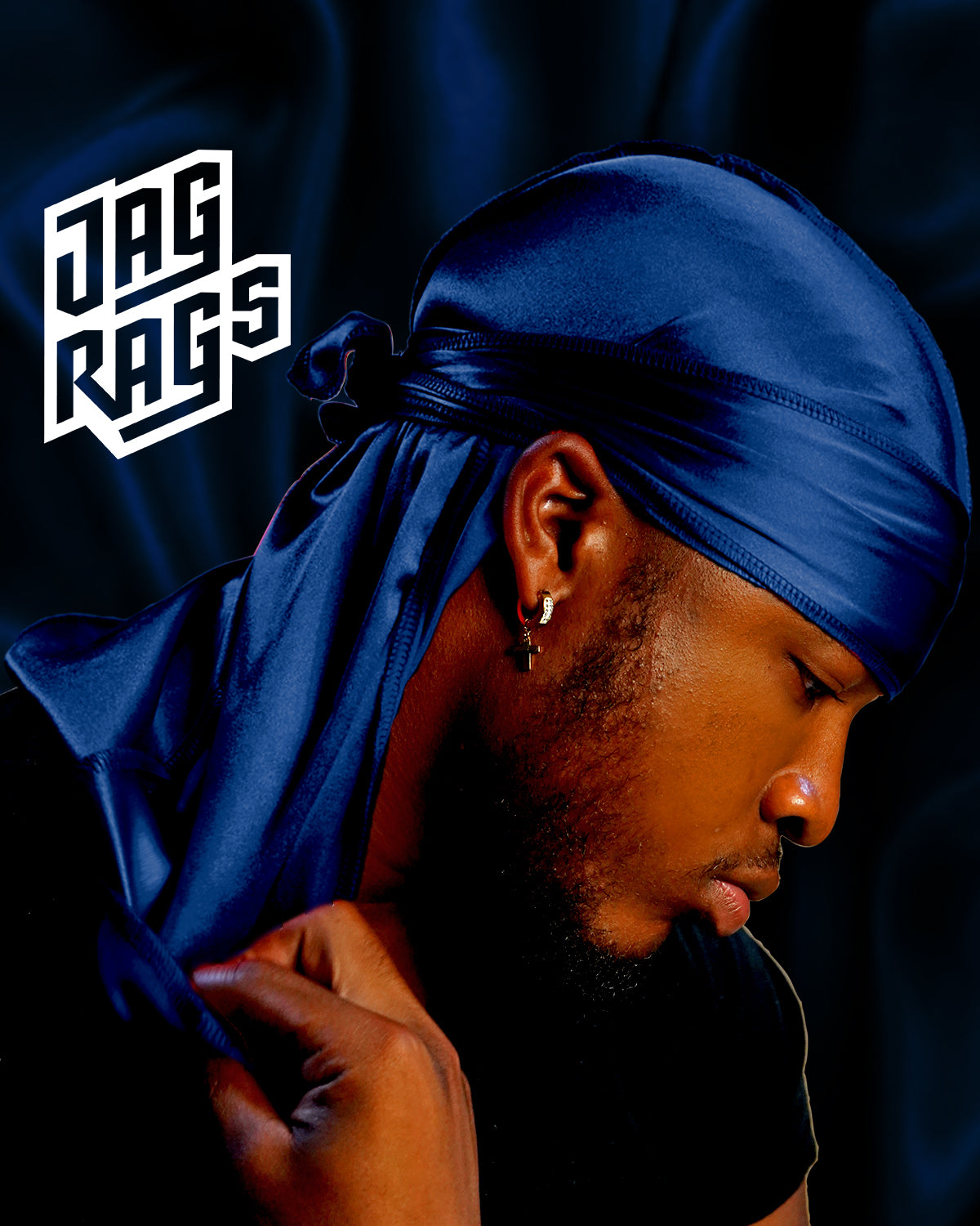 "Navy" Stretchy Silky JagRag - shopjagrags