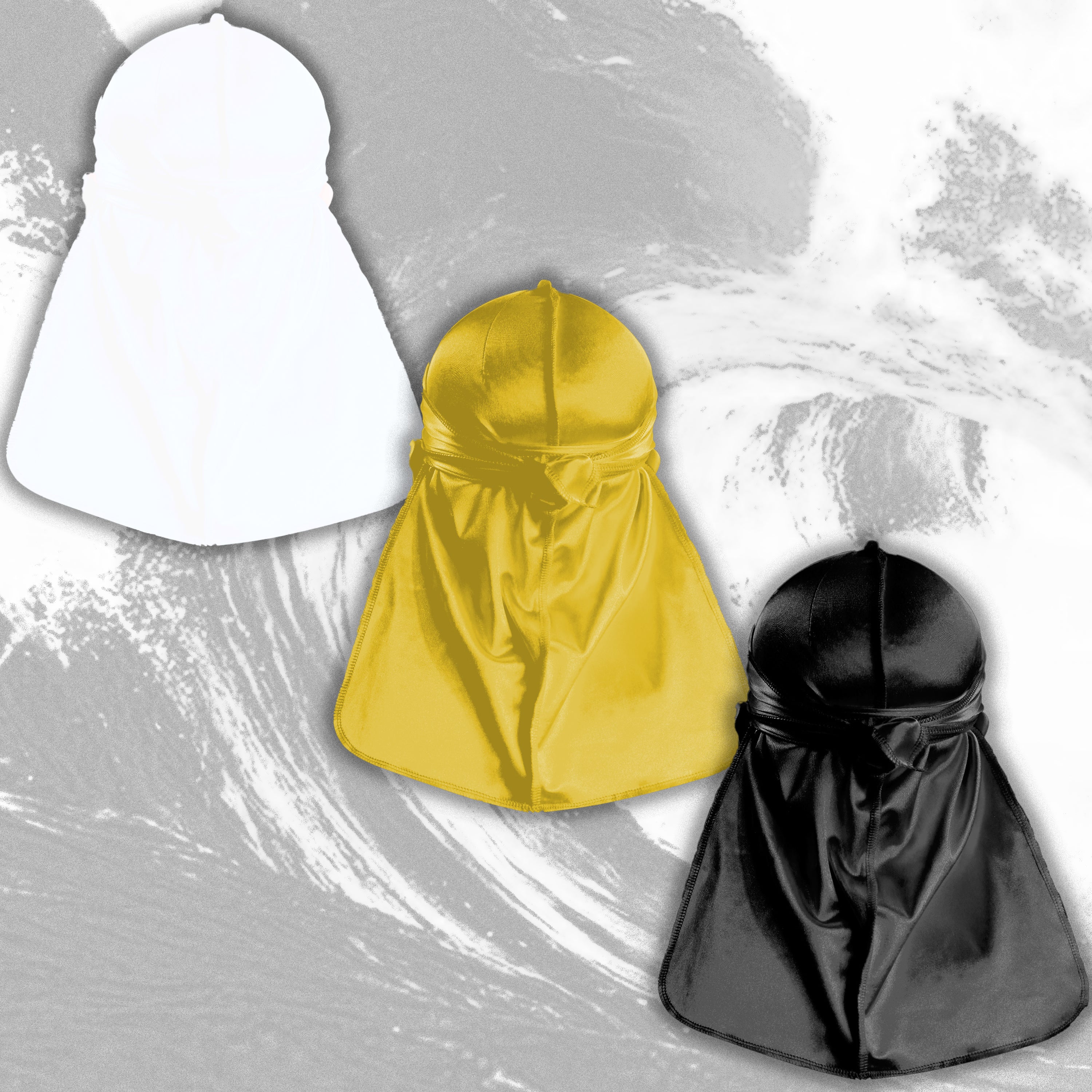 JagRags Stretchy Gold and Silk Durag Bundle for Men