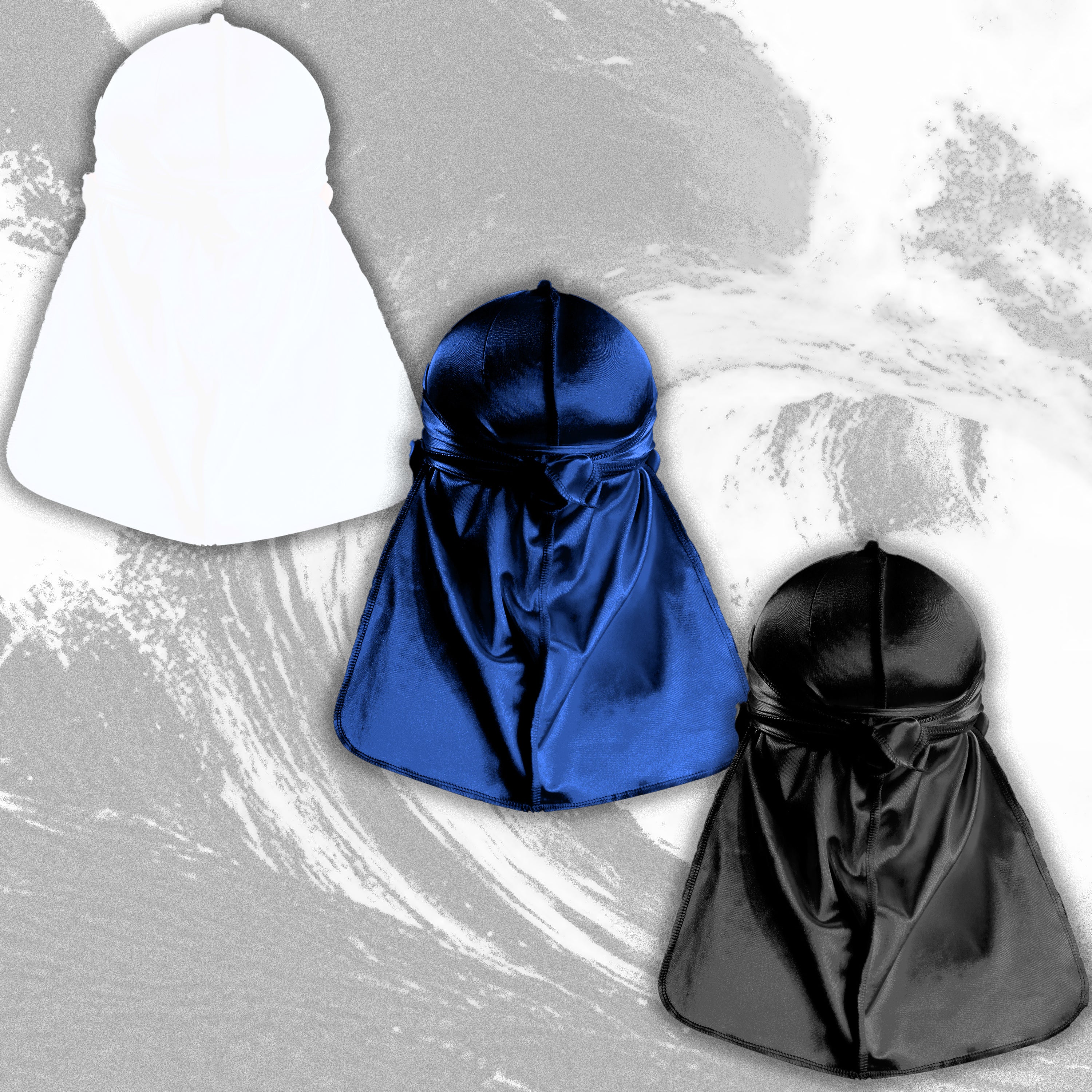 JagRags Stretchy True Blue and Silk Durag Bundle for Men
