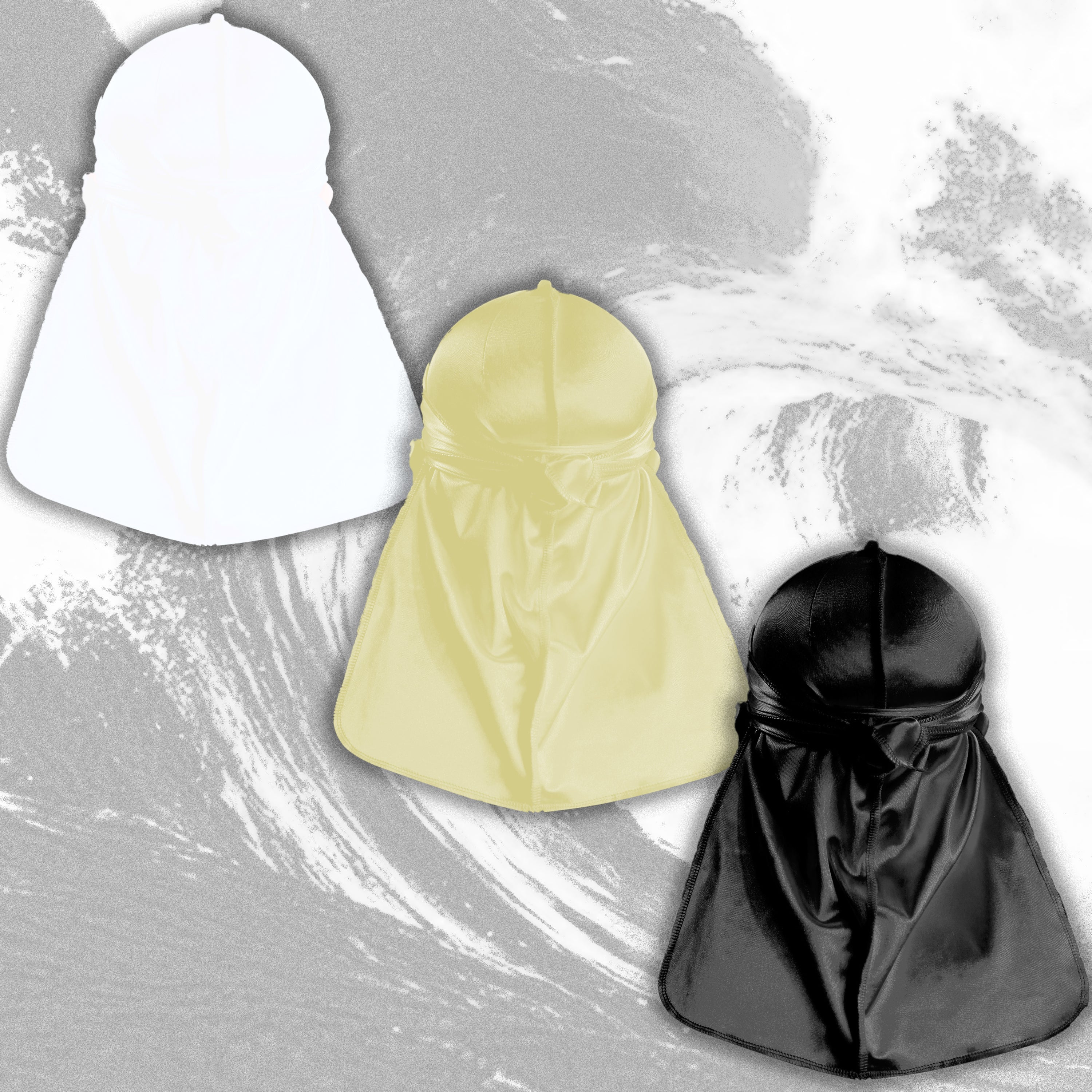 JagRags Stretchy Champagne and Silk Durag Bundle for Men