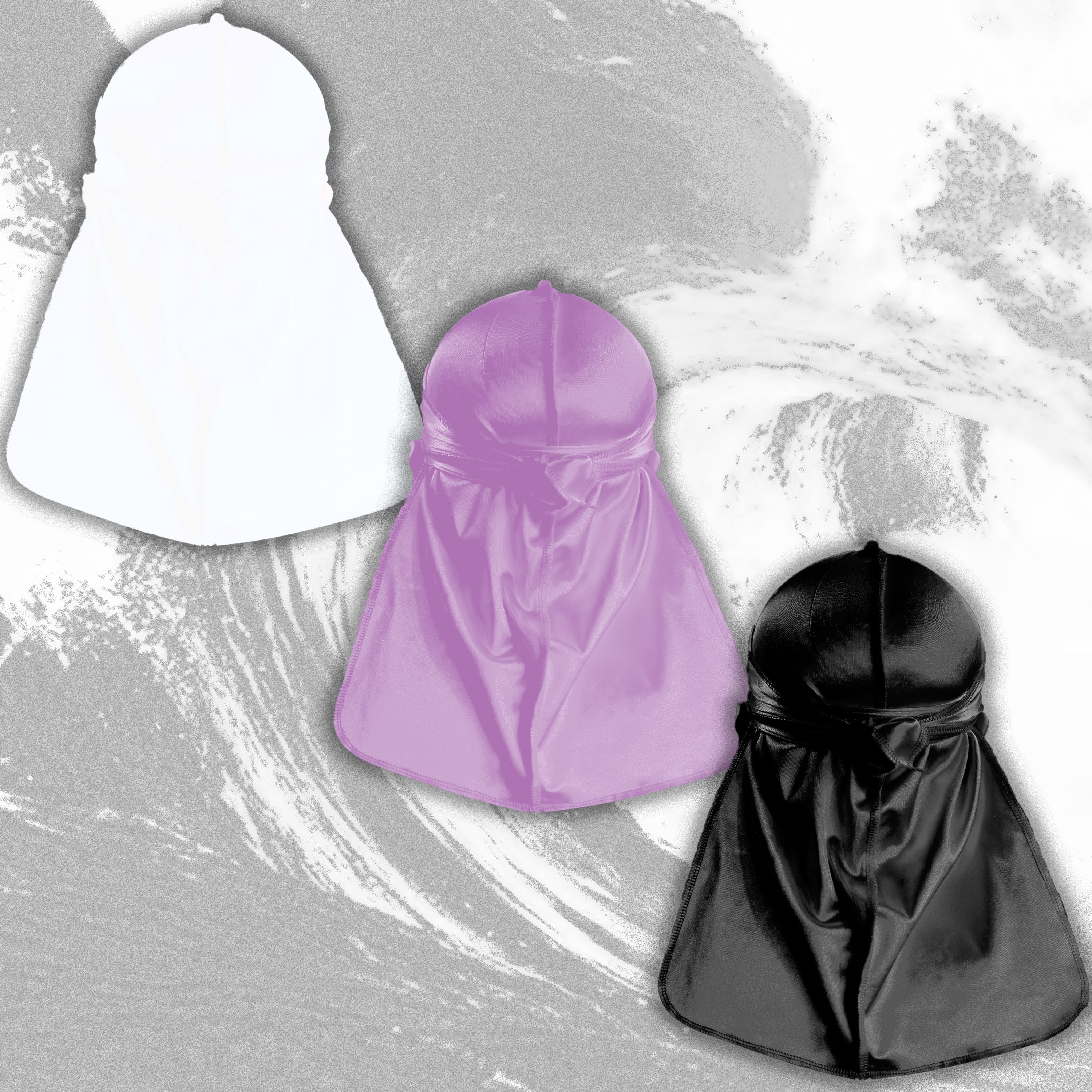 JagRags Stretchy Lavender and Silk Durag Bundle for Men