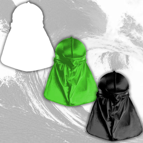 JagRags Stretchy Lime Green and Silk Durag Bundle for Men