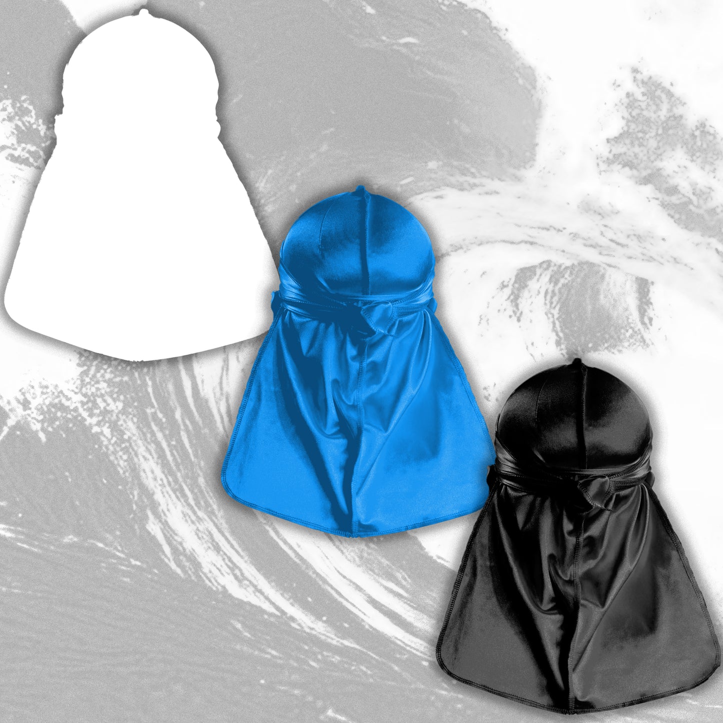 Premium Silk Durag Bundle Turquoise Blue