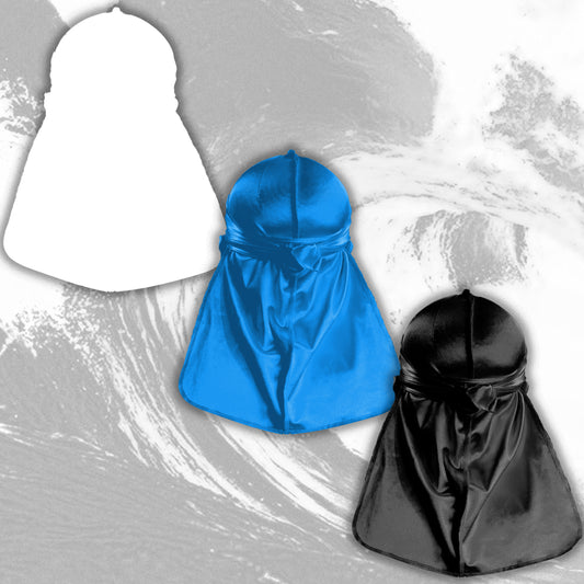 Premium Silk Durag Bundle Turquoise Blue