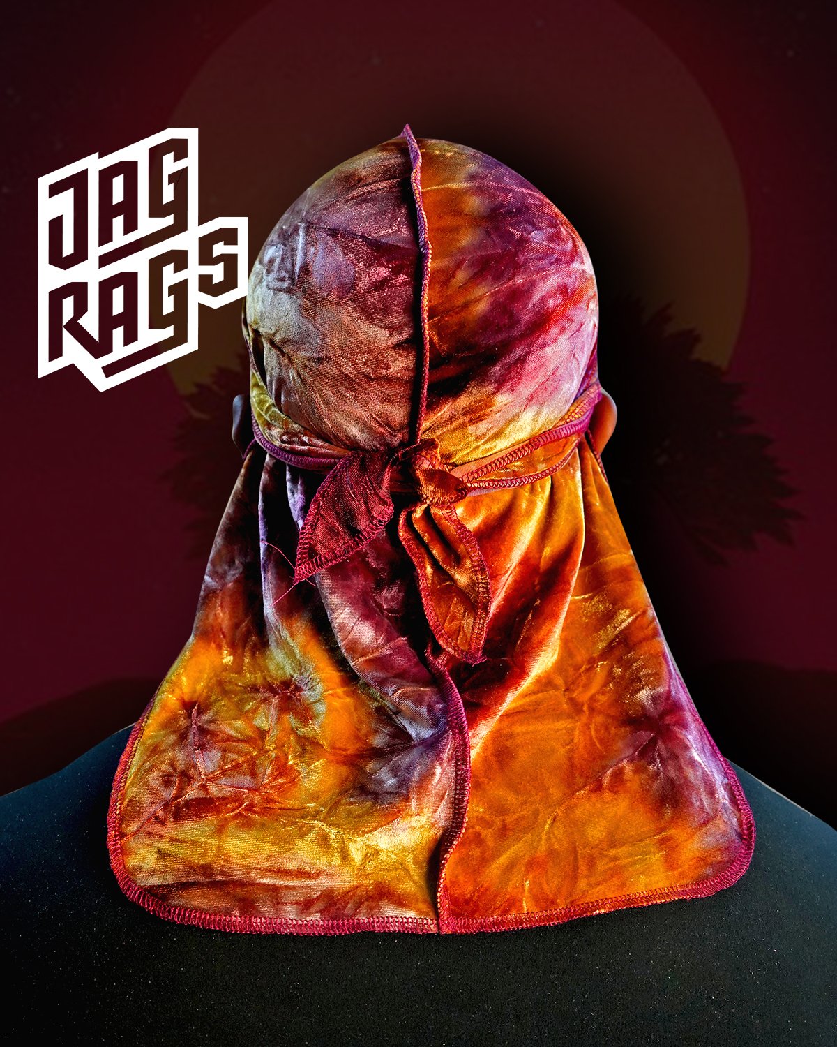 Tye-Dye "OrangeBerry" Velvet JagRag - shopjagrags