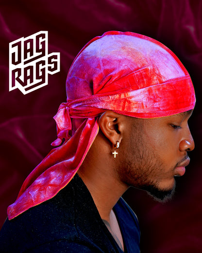 Tye-Dye "Strawberry" Velvet JagRags - shopjagrags