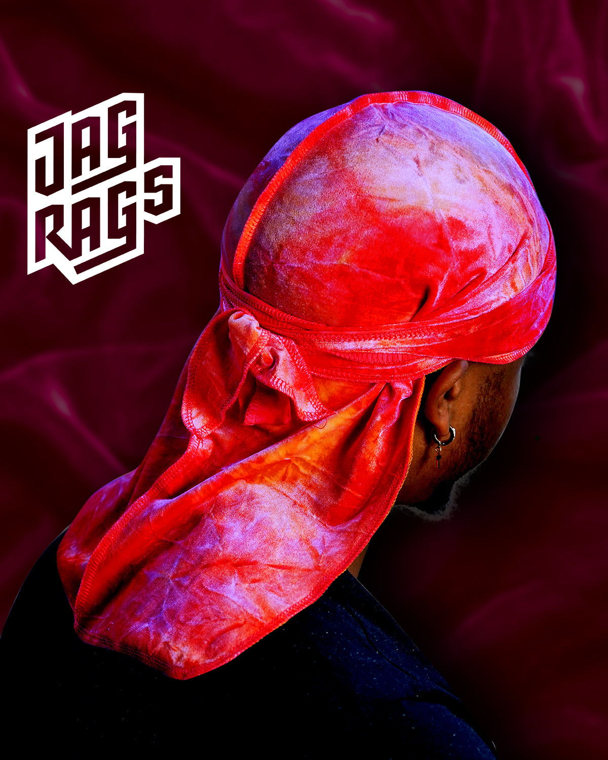 Tye-Dye "Strawberry" Velvet JagRags - shopjagrags