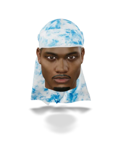 “Tye Dye Blue” Satin Silky Durag