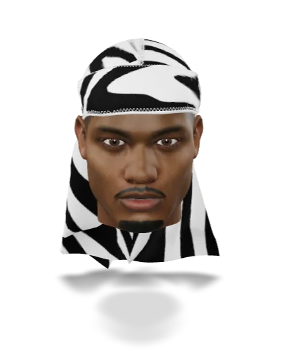“Zebra White” Satin Silky Durag