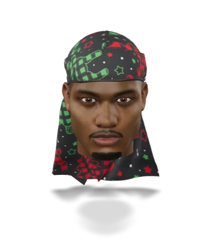 “Christmas Time Black”  Satin Silky Durag