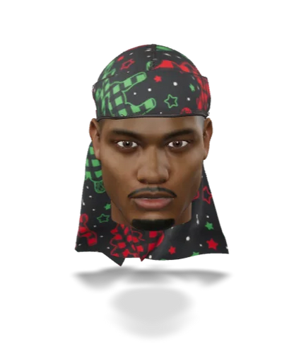 “Christmas Time Black” Ultra Wave Super Satin Silky Durag