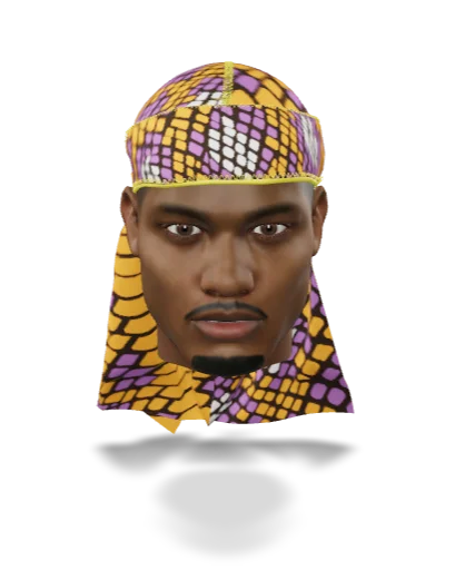“Reptile Yellow & Purple ( Mamba )” Satin Silky Durag