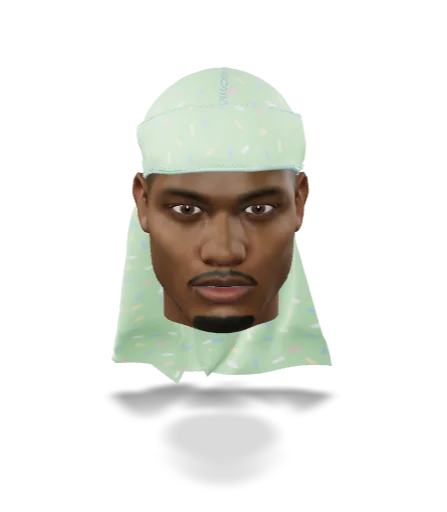 “Ice Cream Sprinkle Green” Ultra Wave Super Satin Silky Durag