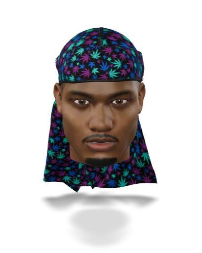 “Cannabis Purple and Blue”Satin Silky Durag