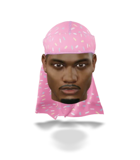 “Ice Cream Sprinkle Dark Pink” Satin Silky Durag