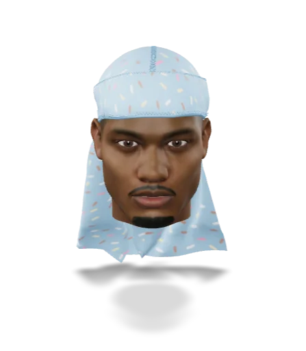 “Ice Cream Sprinkle Blue” Satin Silky Durag