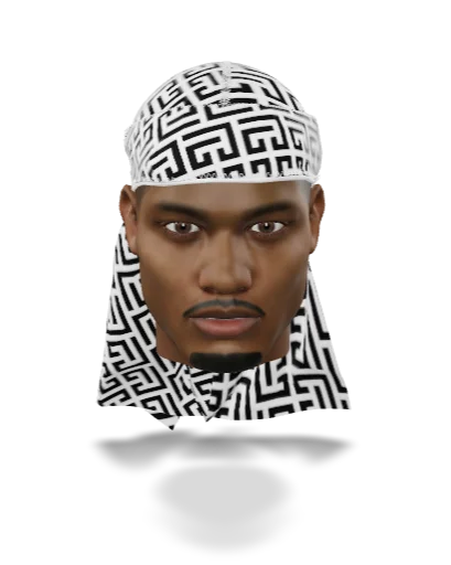 “Maze Black White” Ultra Wave Super Satin Silky Durag