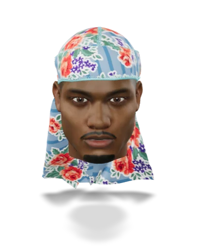 “Denim Jean Retro Roses” Satin Silky Durag