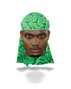 “Green Brains” Ultra Wave Super Satin Silky Durag