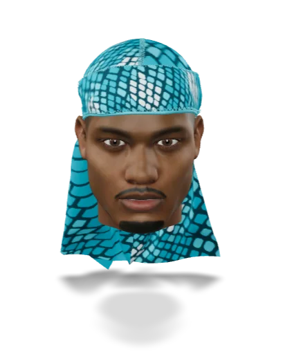 “Reptile Diamond Blue” Ultra Wave Super Satin Silky Durag