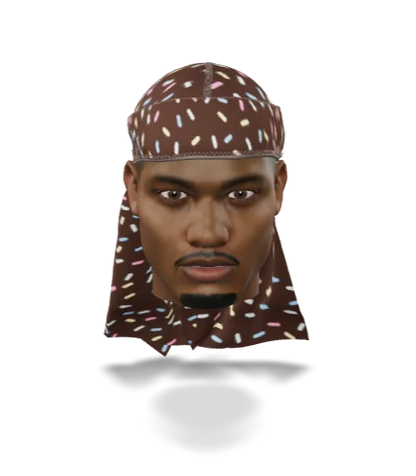 “Ice Cream Sprinkle Dark Brown” Satin Silky Durag