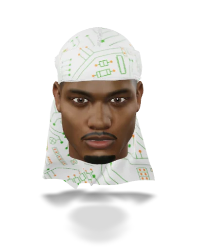 “Digital White” Satin Silky Durag