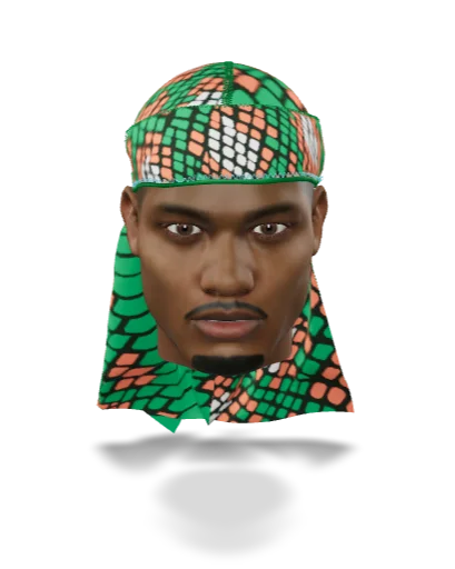 “Reptile Green Orange ( Famu)” Satin Silky Durag